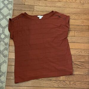 Liz Claiborne Rust Blouse with Shoulder Buttons